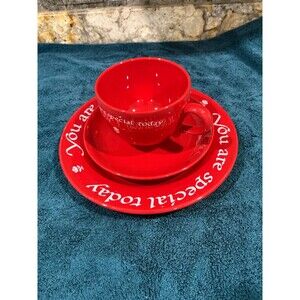 Waechtersbach "You Are Special Today" Red Plate Set | Like New